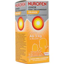 Schmerz- und Fiebersaft für Kinder ab 5 kg mit Orangengeschmack.